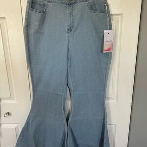 Women's Light Blue Flared Jeans